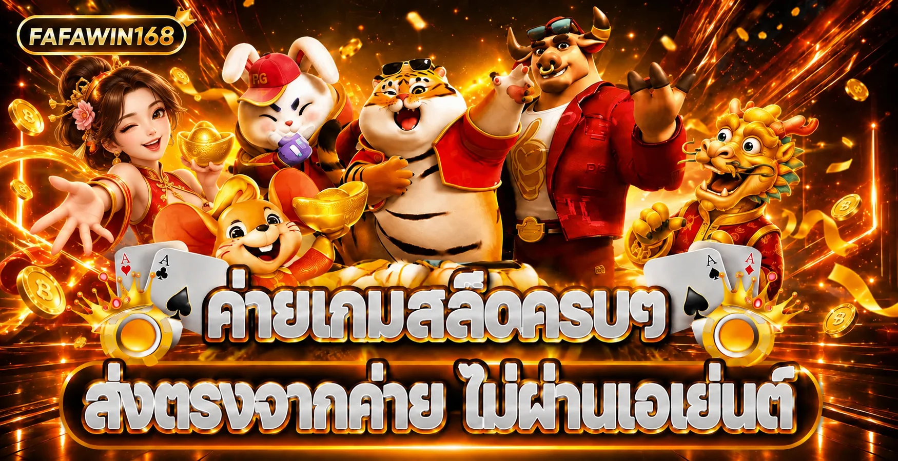 รวมเกมสล็อตหลายค่ายในโทนส้มทอง FAFAWIN168